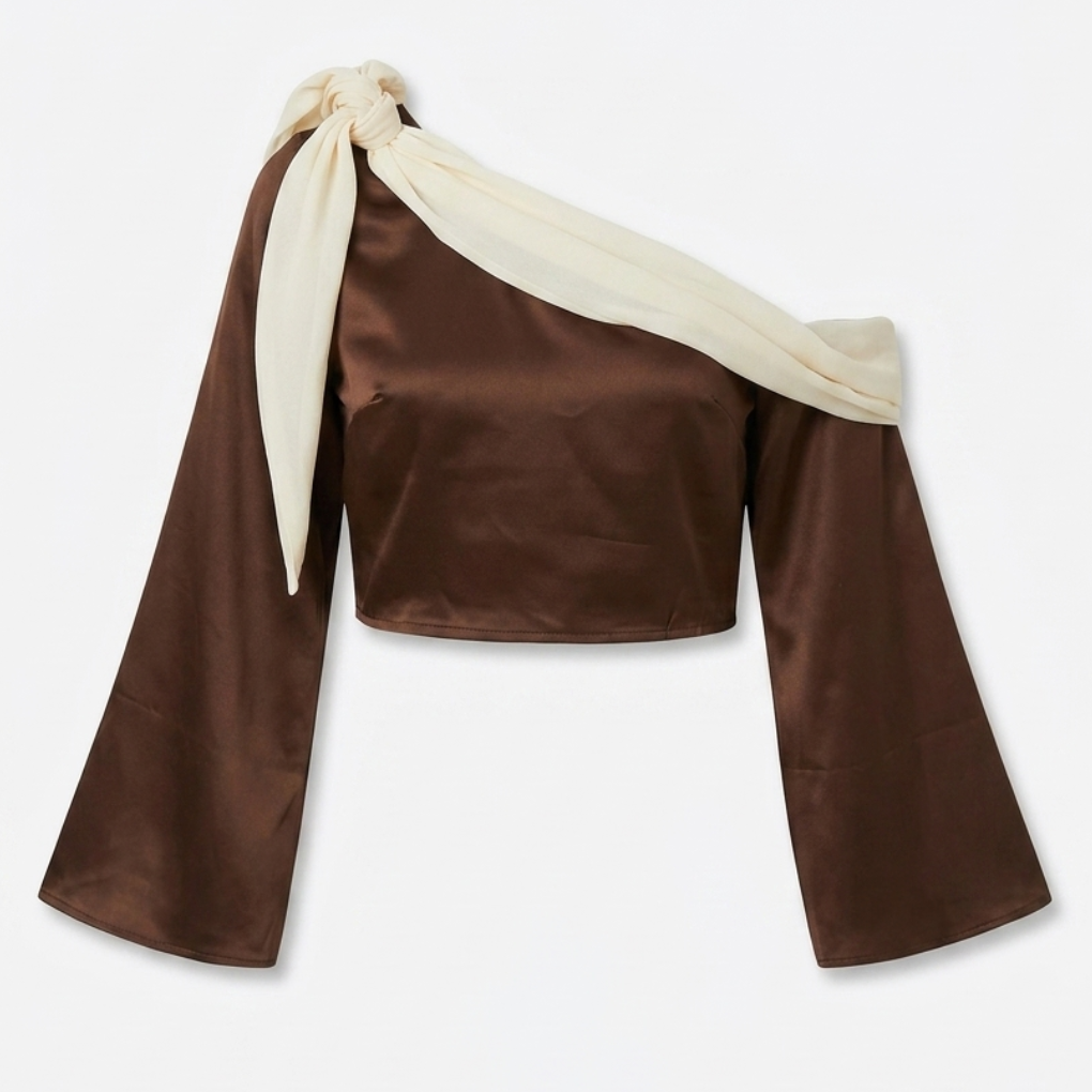 Brown Off Shoulder Top